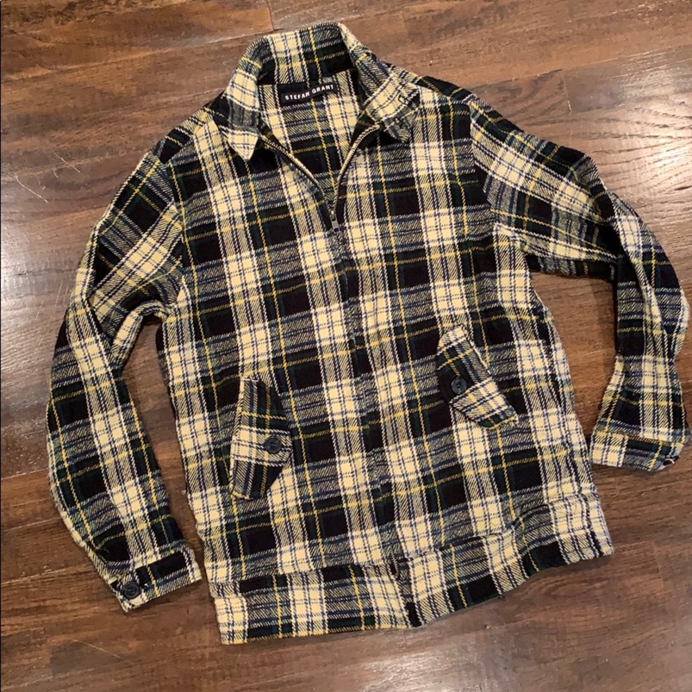 Stefan Grant Bomber Jacket Coat Plaid Woven $540